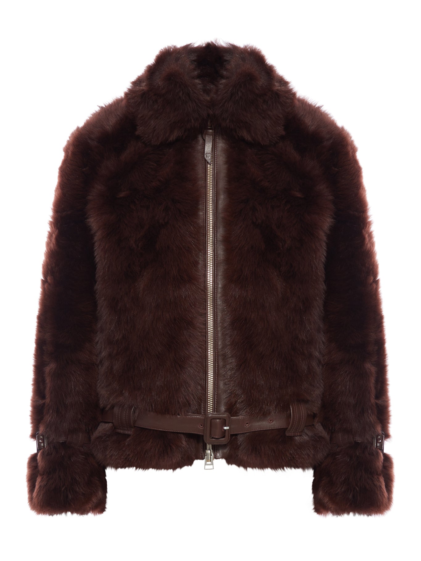 SHEARLING BLOUSON WITH SMOOTH LEATHER INSERTS