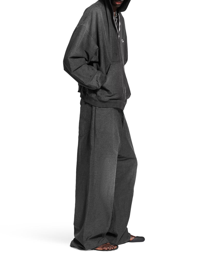 BAGGY TROMPE L`ŒIL PANTS IN COTTON DENIM