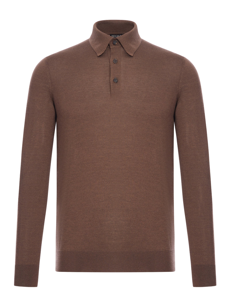 CASHMERE AND SILK BLEND POLO SHIRT
