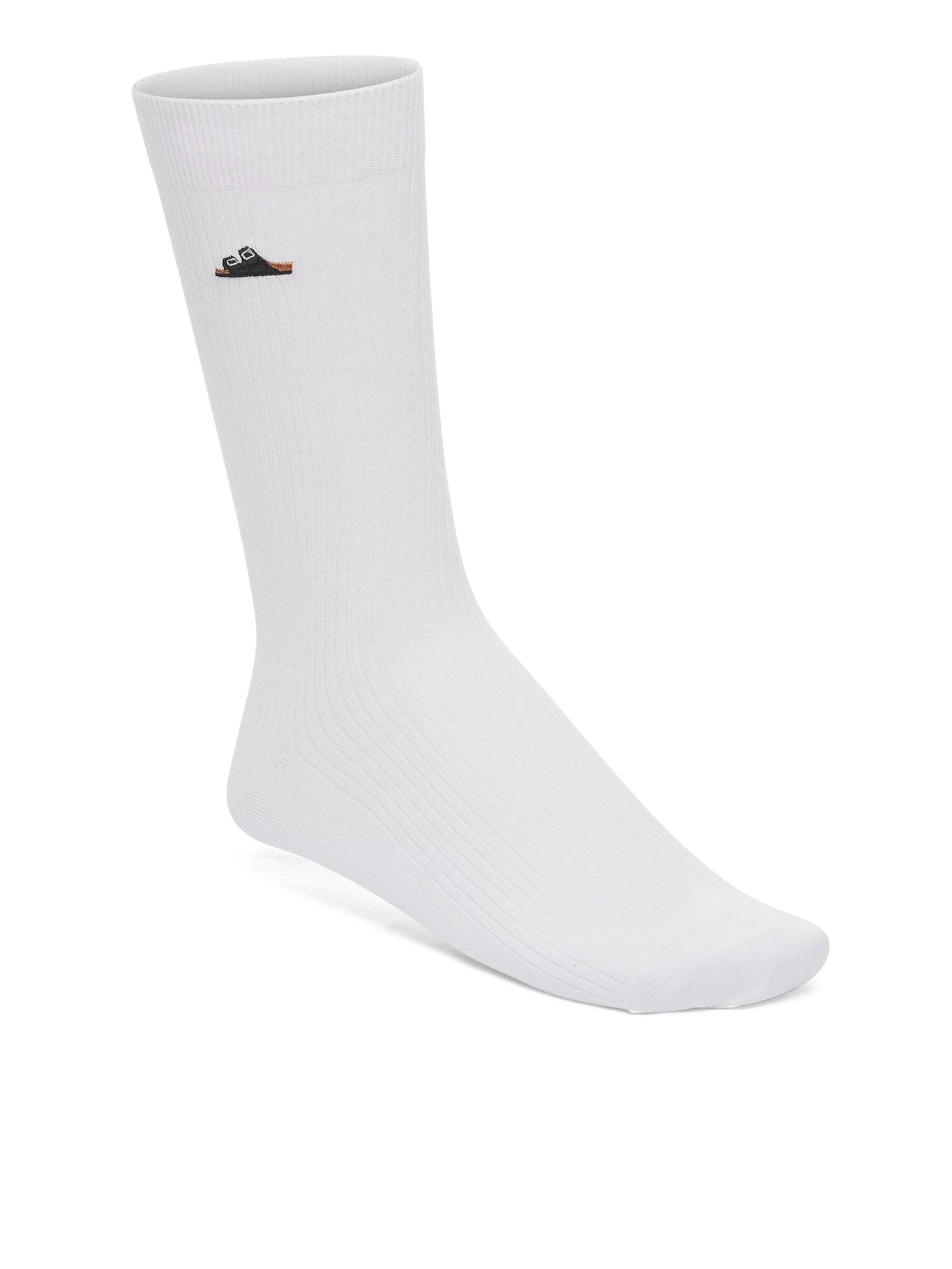 RIBBED SOCKS WITH EMBROIDERY