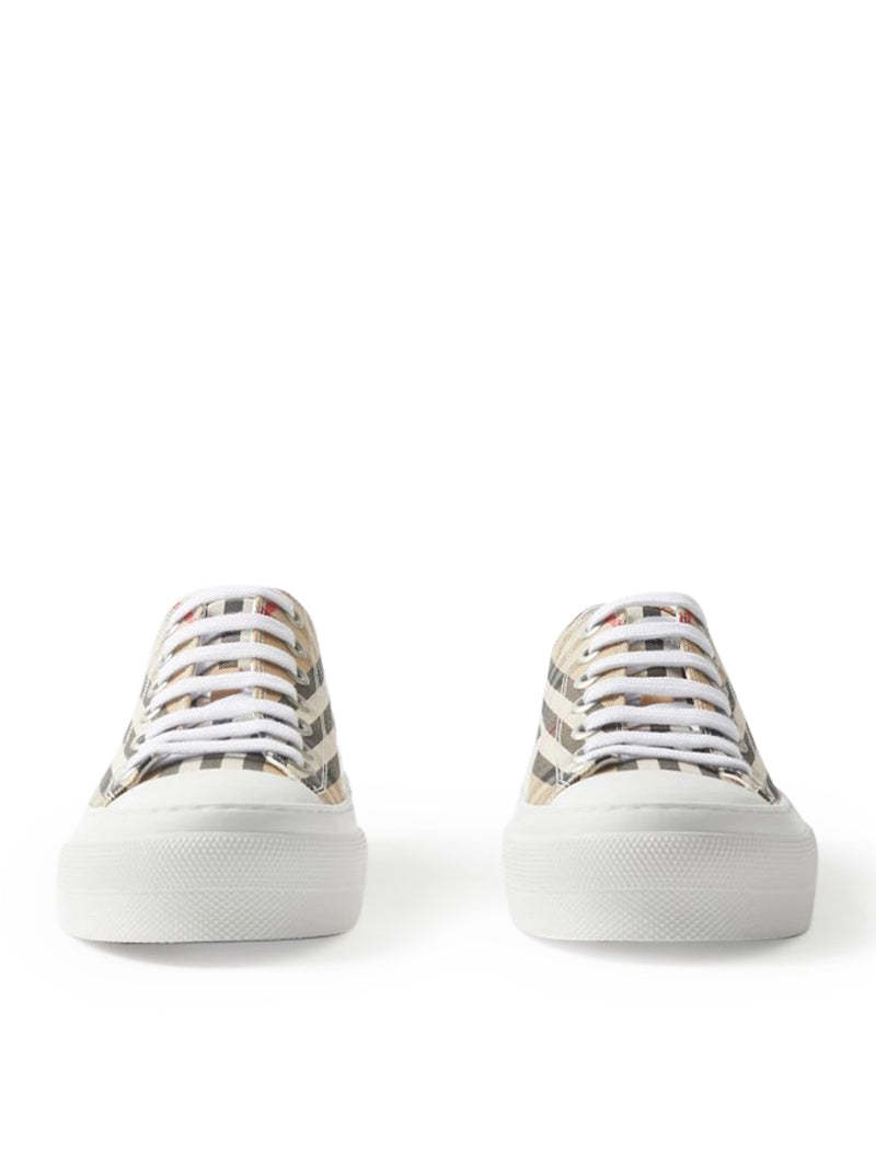 CHECKED COTTON SNEAKERS
