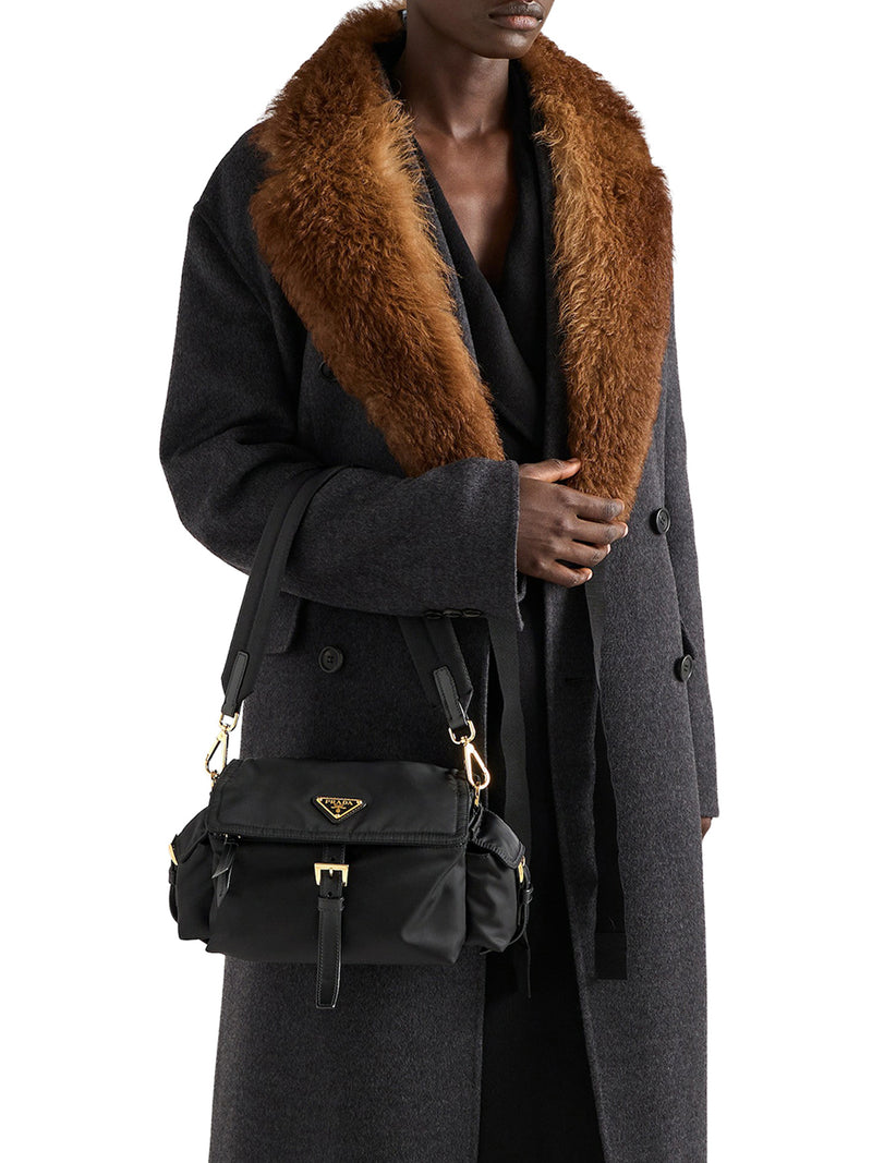 EXPLORE MEDIUM RE-NYLON BAG WITH FLAP