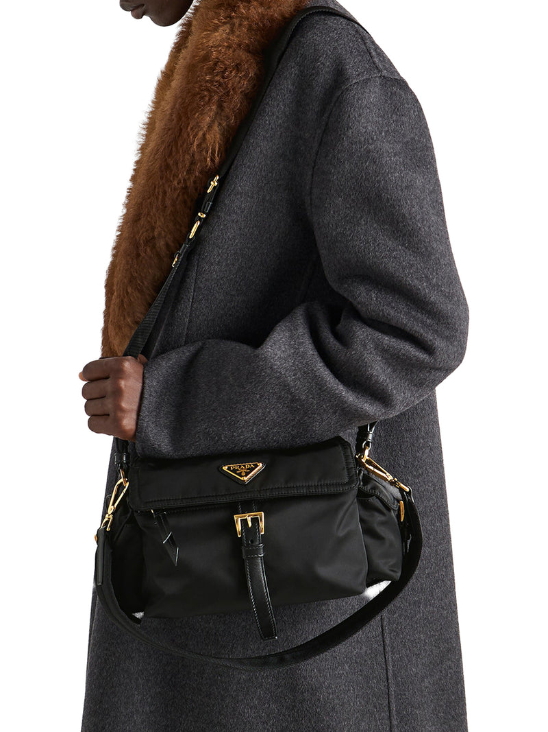 EXPLORE MEDIUM RE-NYLON BAG WITH FLAP