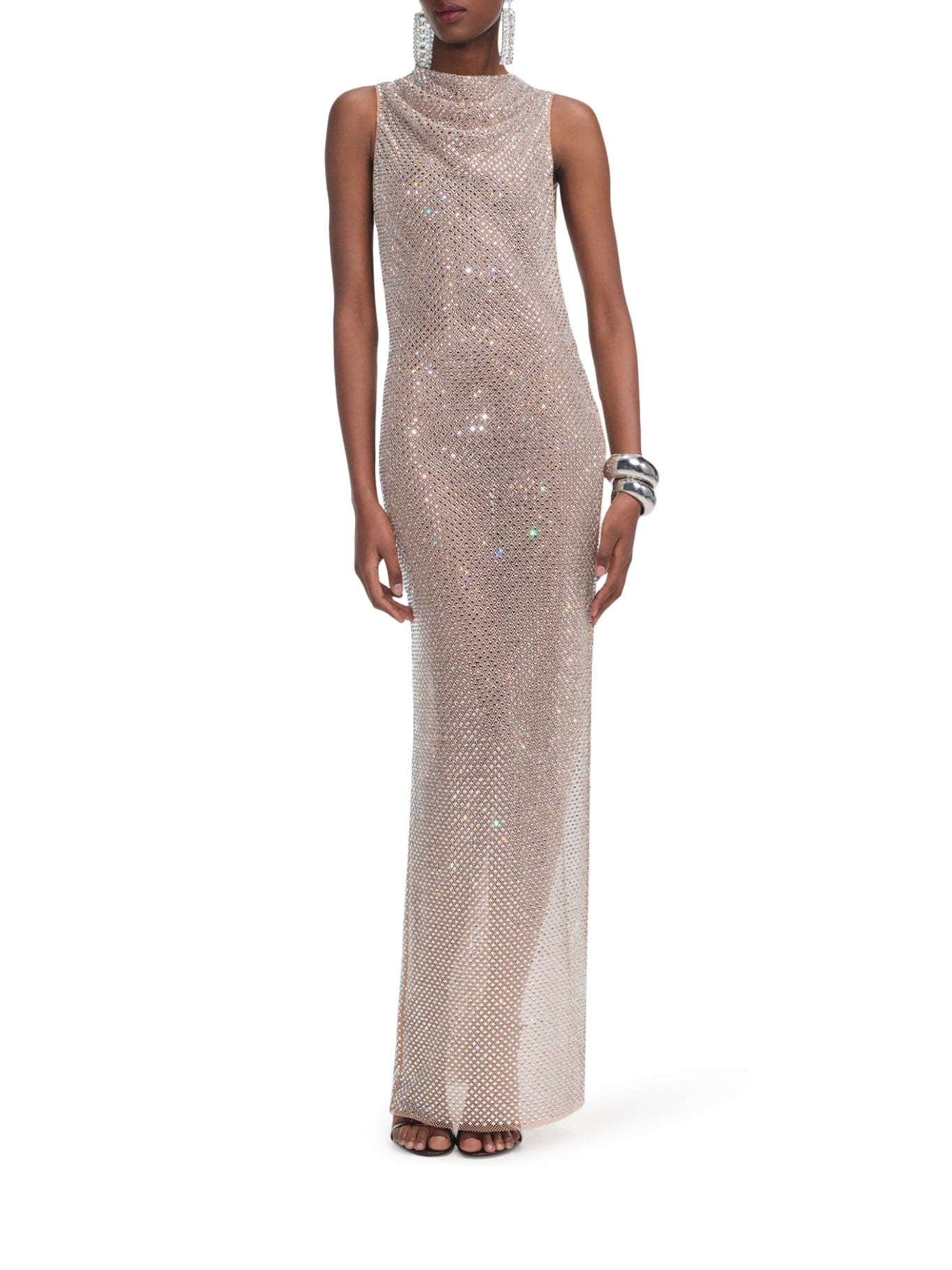 EVENING DRESS WITH RHINESTONE