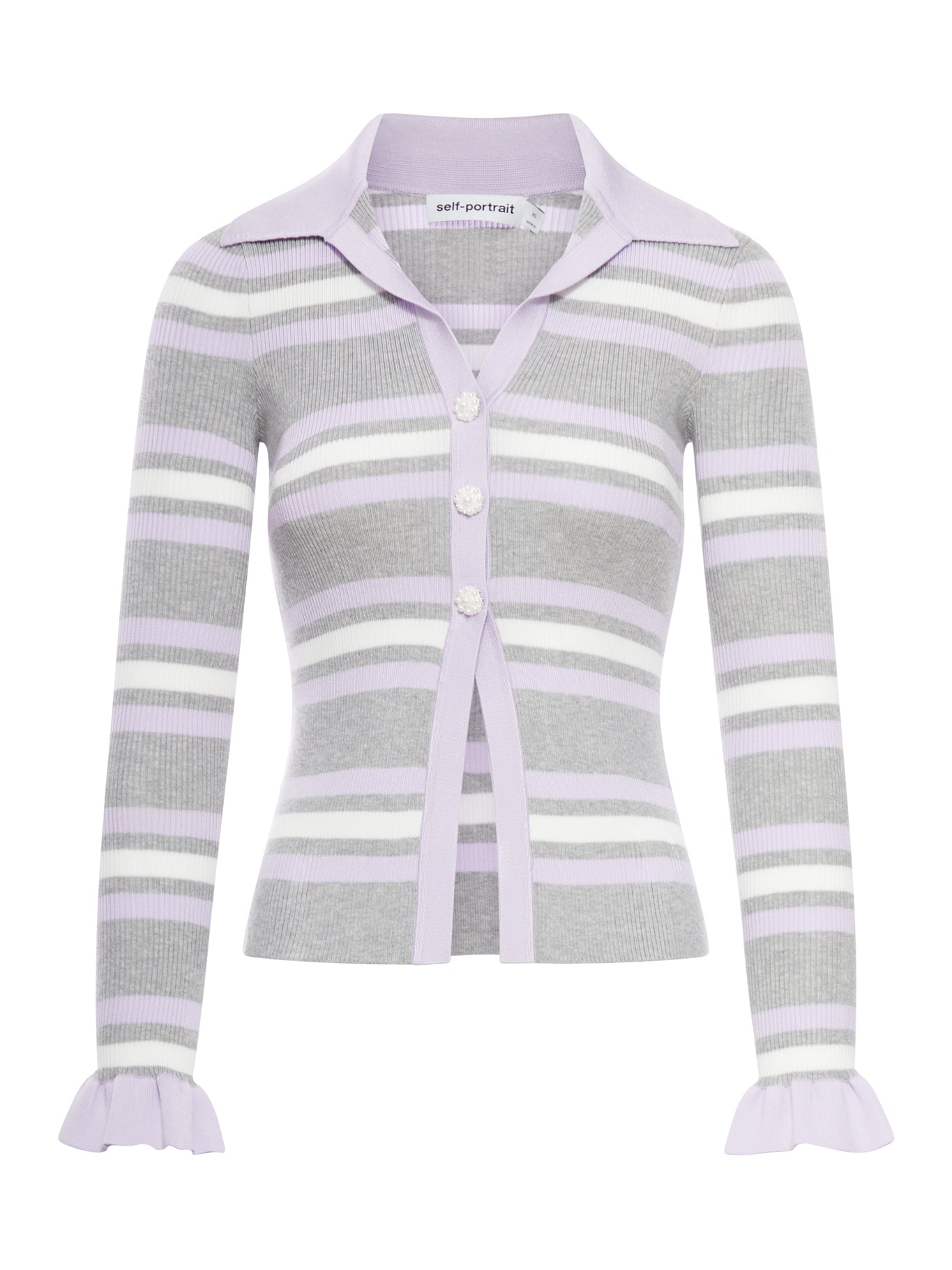 RIBBED CARDIGAN WITH FANTASY