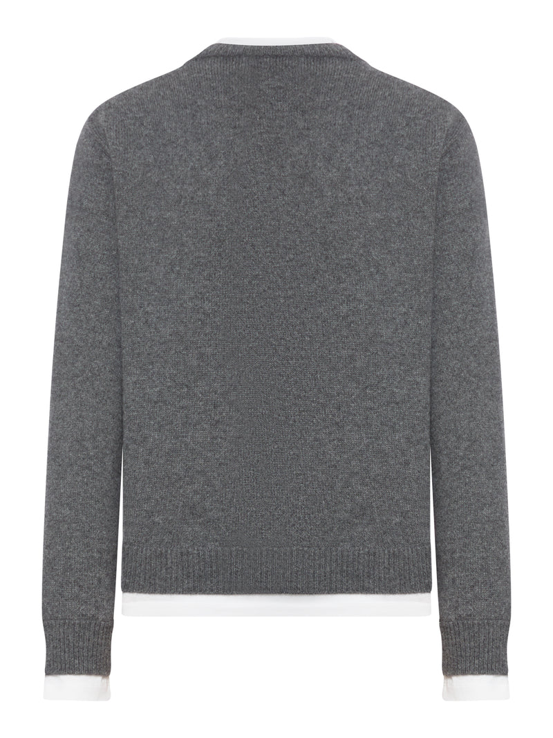CASHMERE SWEATER WITH CONTRASTING INSERTS