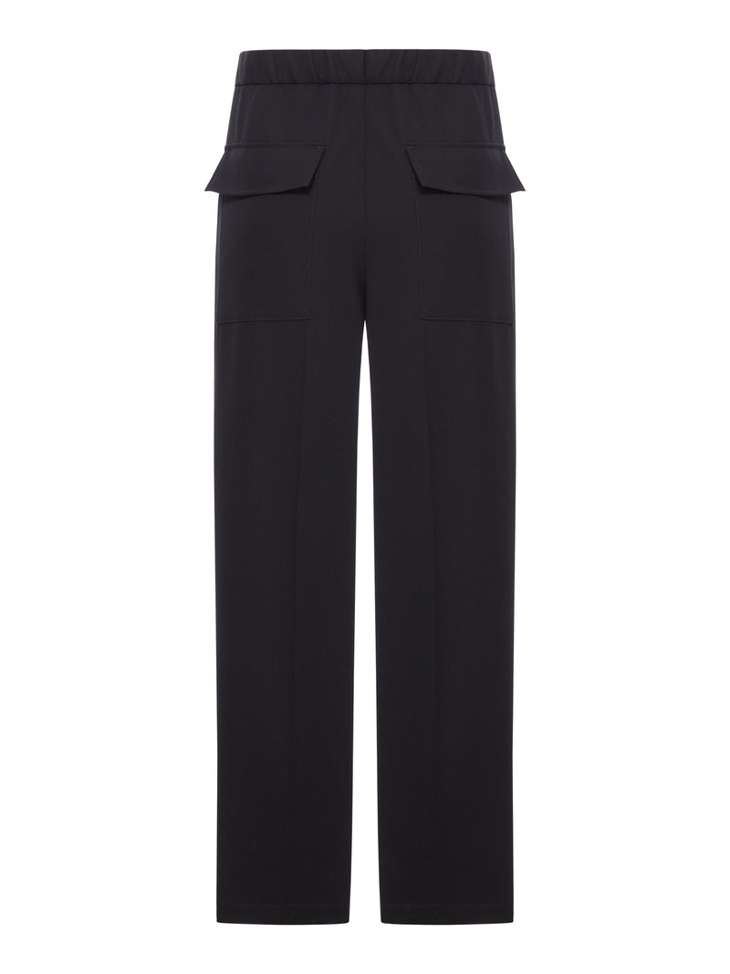 WOOL TROUSERS WITH ELASTIC WAIST
