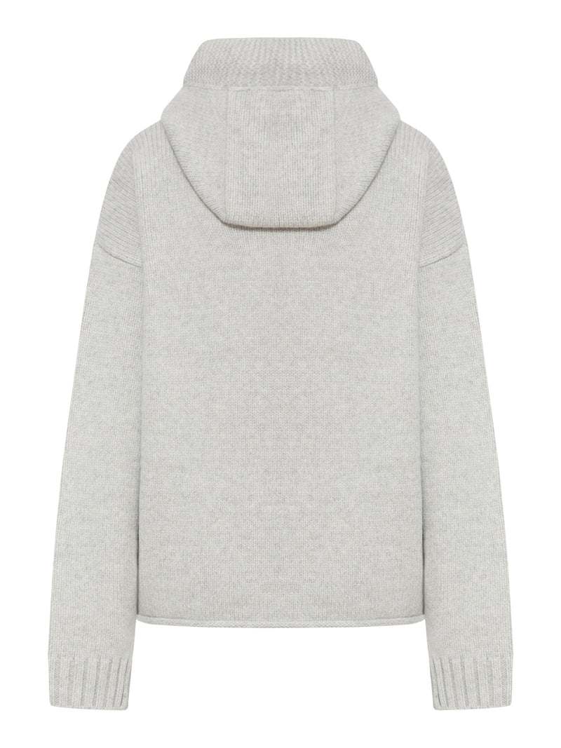 HOODIE WITH ZIP AND ANCHOR EMBROIDERY