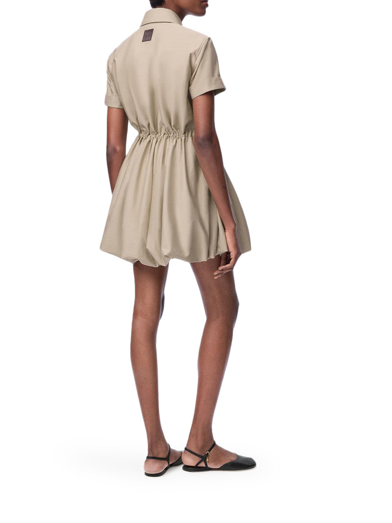 COTTON AND SILK BALLOON SKIRT DRESS