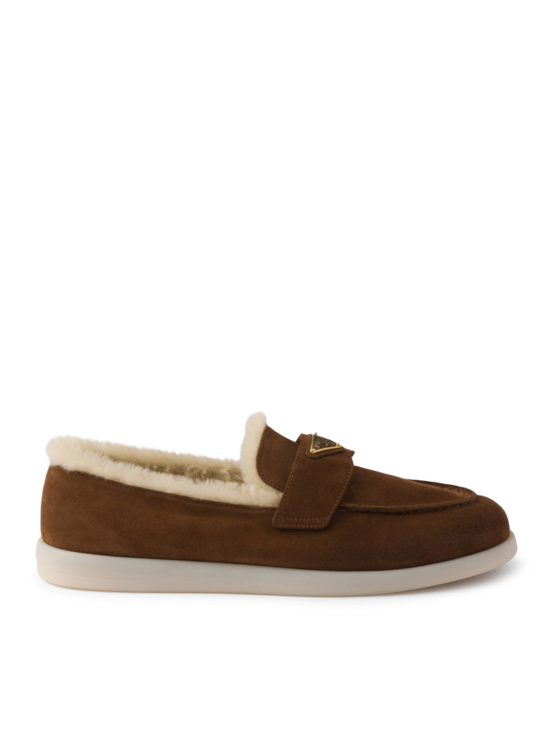 SUEDE AND SHEEPSKIN LOAFERS