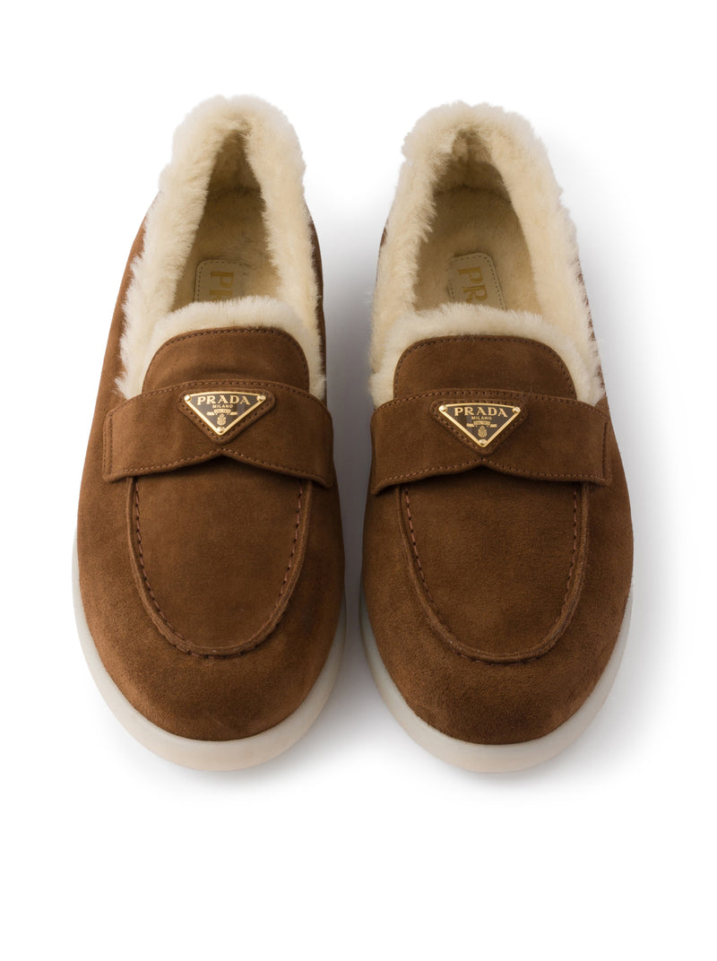SUEDE AND SHEEPSKIN LOAFERS
