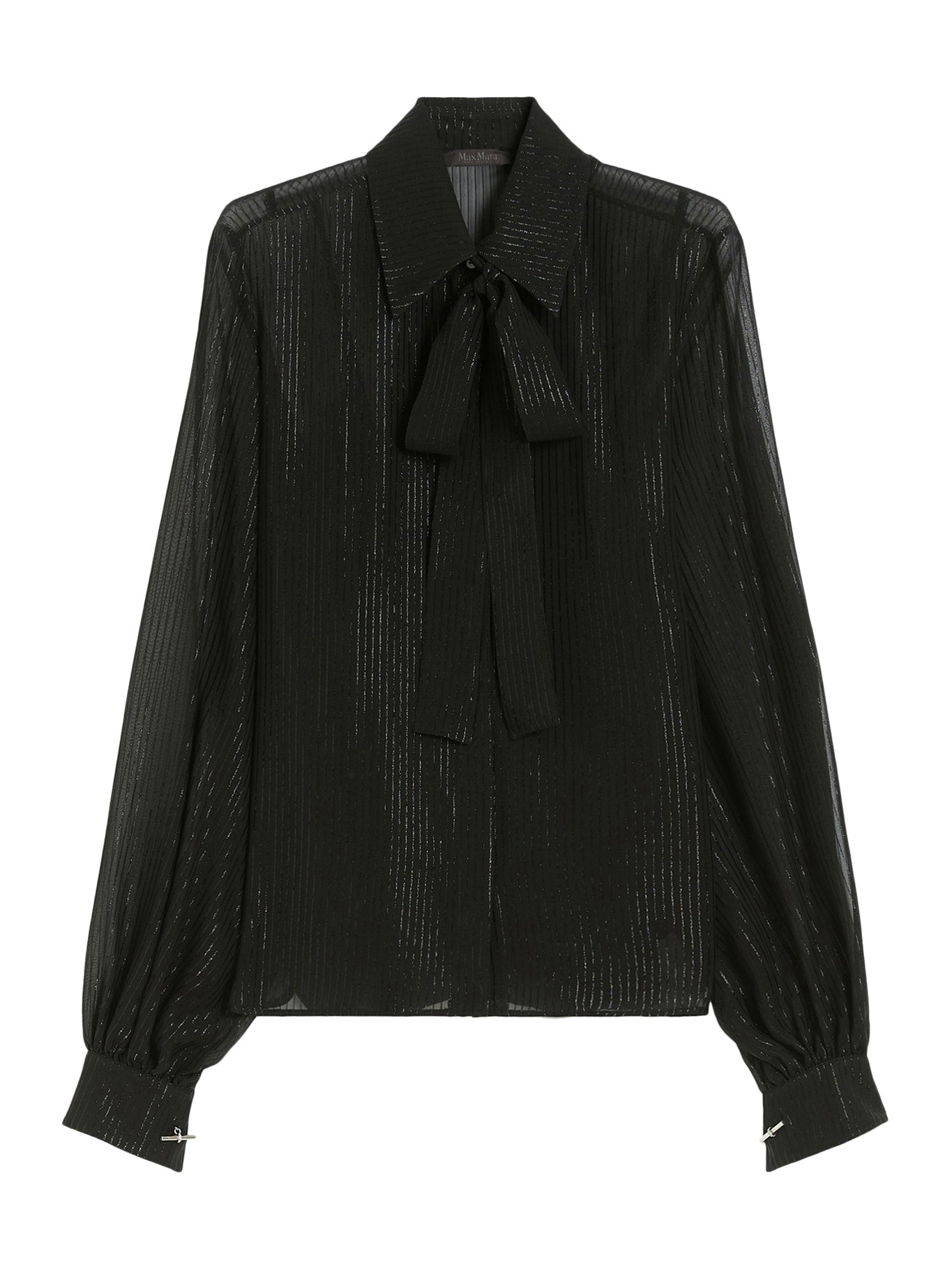 STRIPED SILK CHIFFON BLOUSE