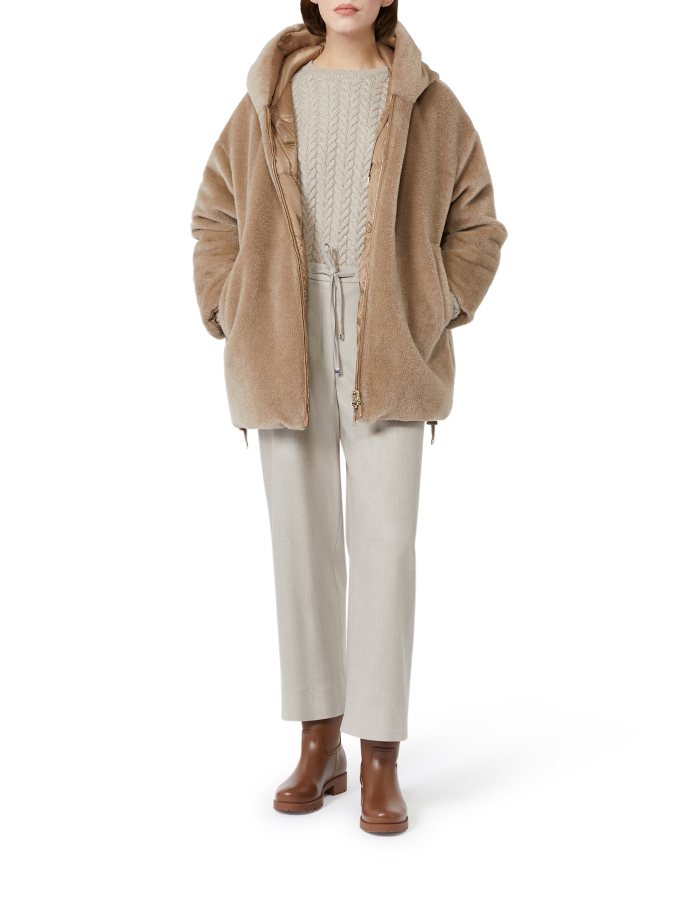 OLIVIA REVERSIBLE PADDED JACKET IN ALPACA AND WOOL