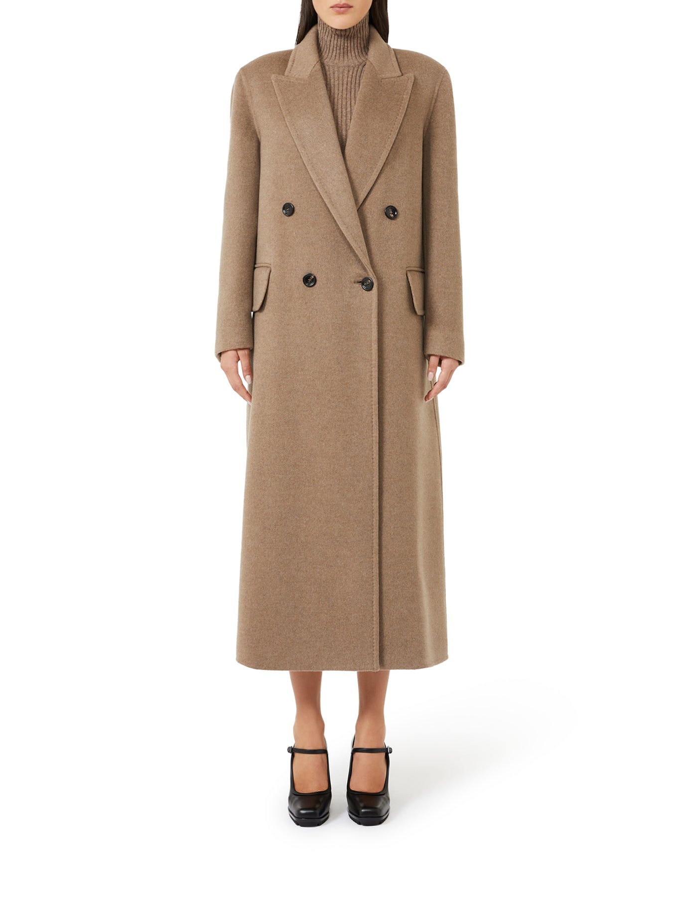 LONG DOUBLE-BREASTED CASHMERE COAT