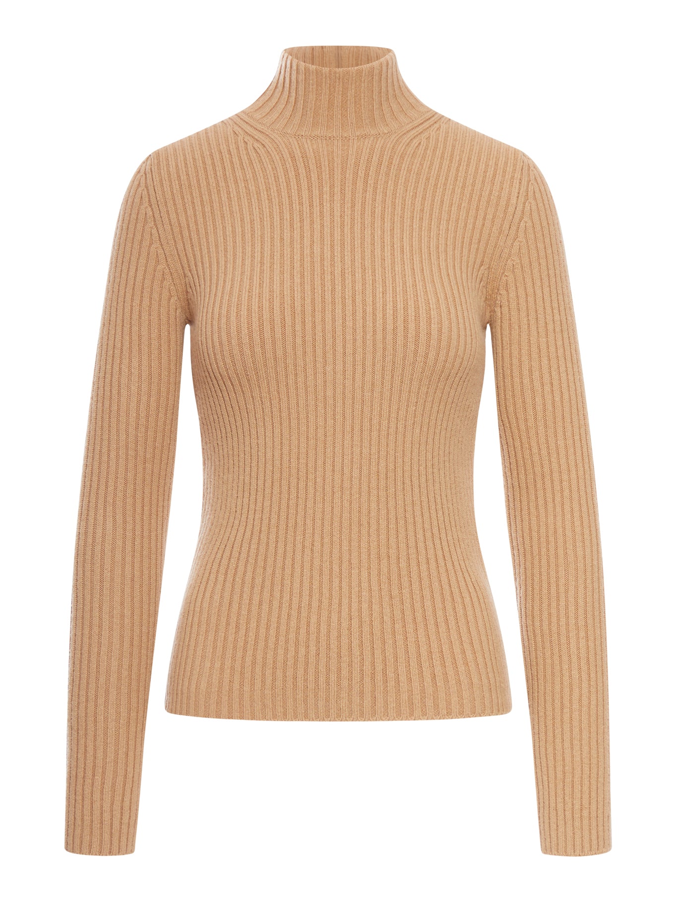 RIBBED WOOL AND CASHMERE TURTLENECK