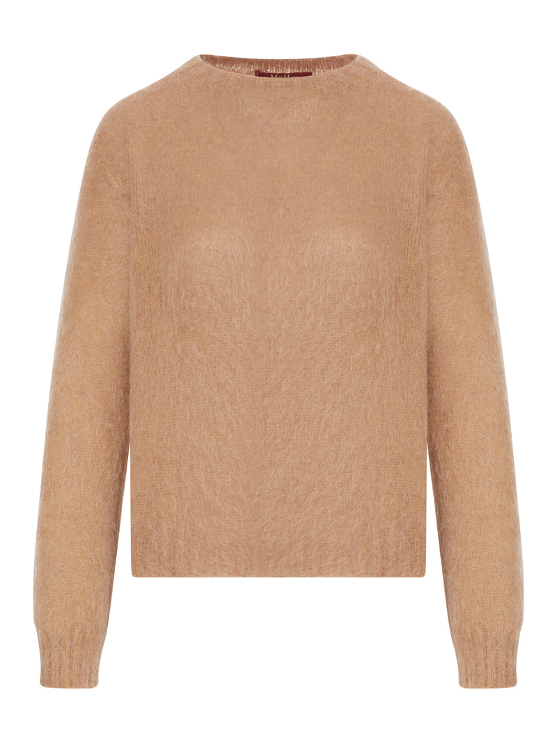 CREW NECK SWEATER IN MOHAIR BLEND YARN