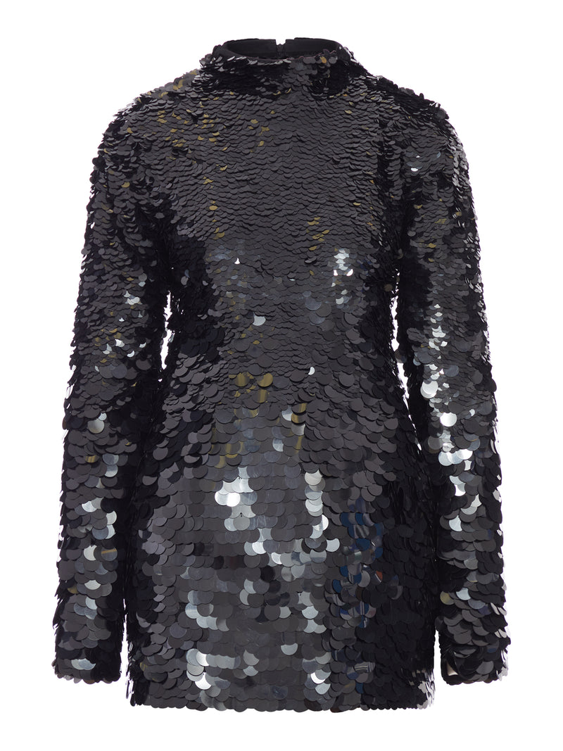 SHORT DRESS WITH SEQUINS