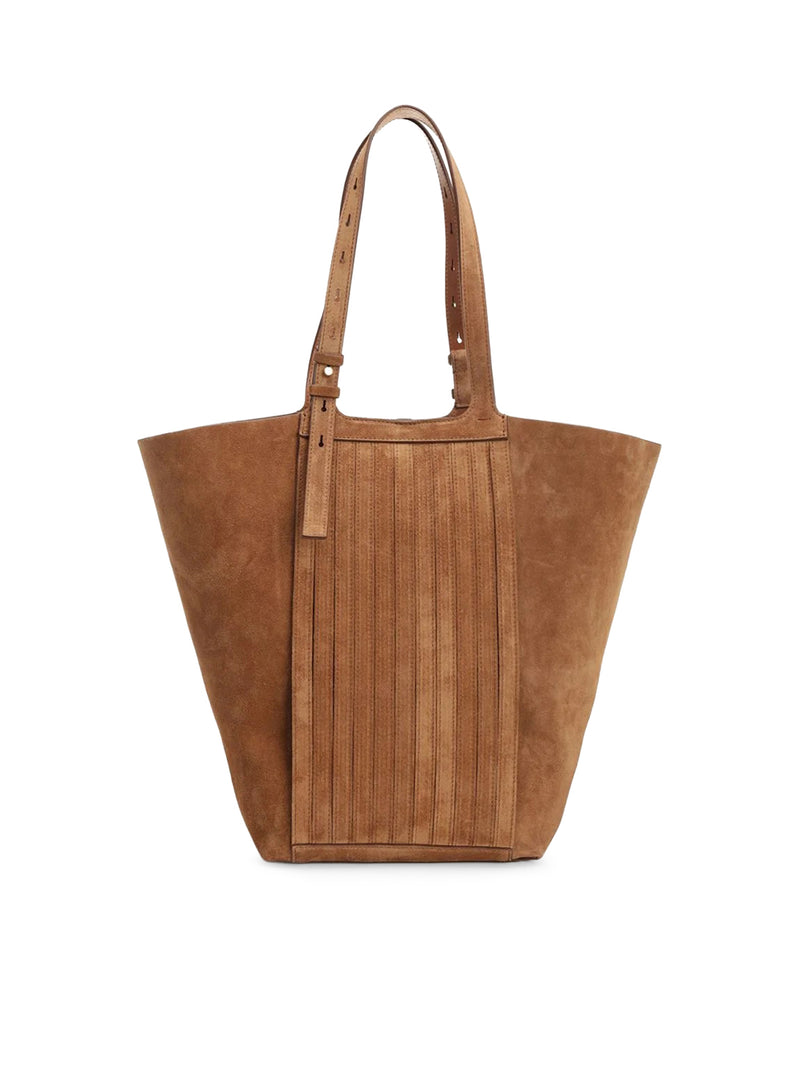 LEATHER FRINGED TOTE BAG