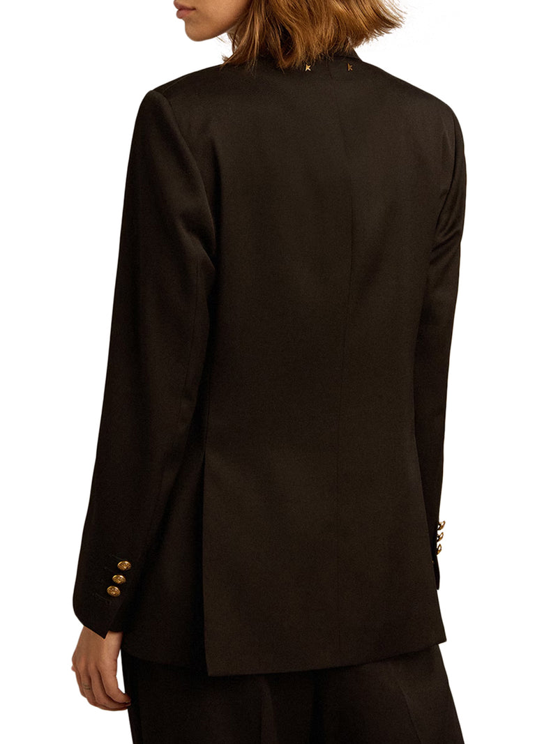 WOMEN`S DOUBLE BREASTED BLAZER IN BLACK