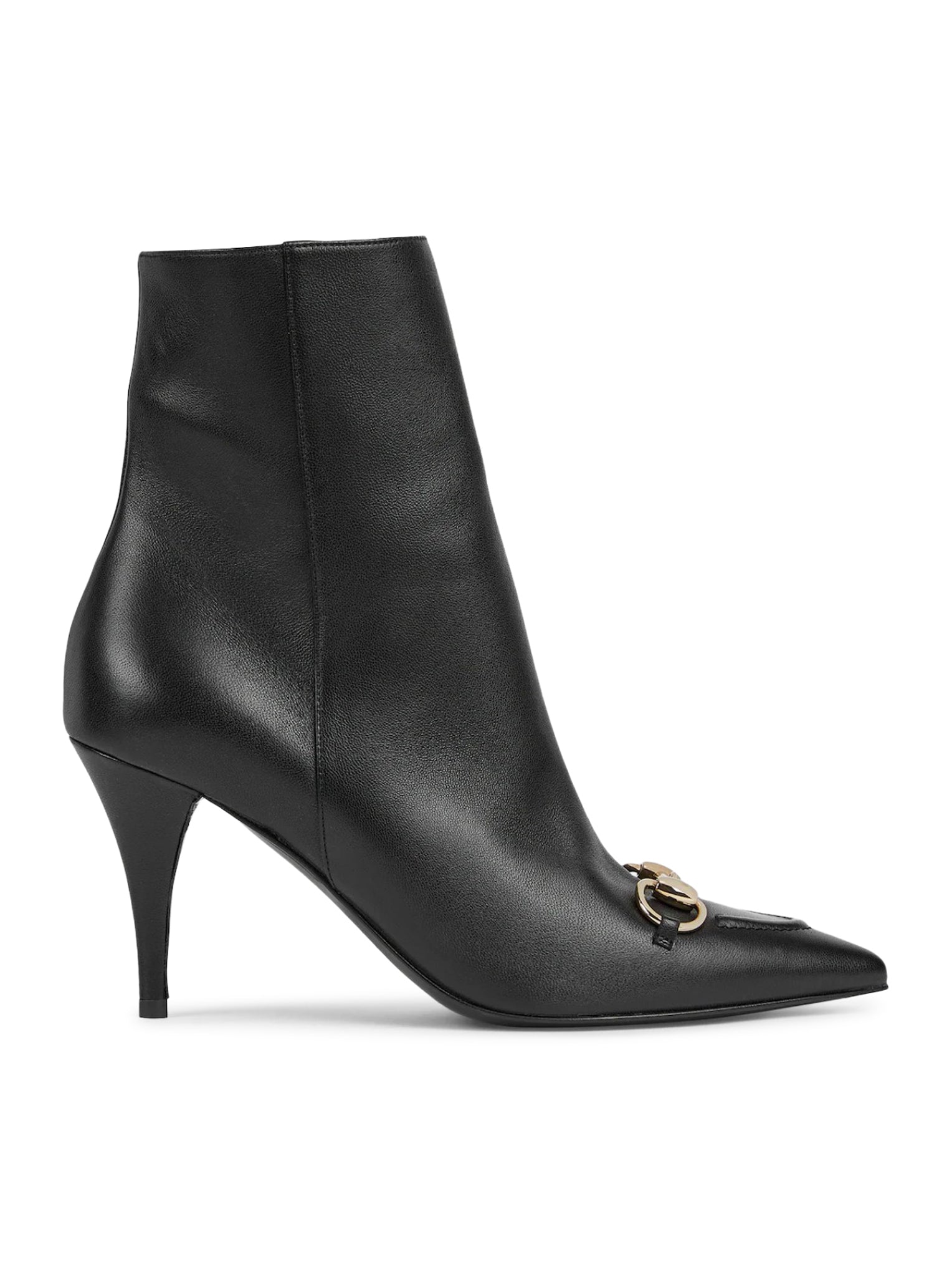 LEATHER ANKLE BOOTS WITH HORSEPIECE