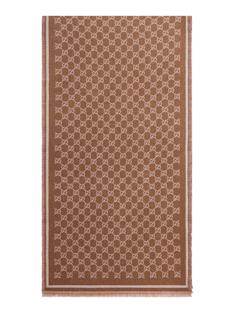 DOUBLE SIDE "GG" WOOL SCARF