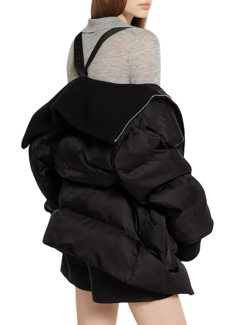 PADDED BOMBER JACKET WITH GABARDINE TRIM