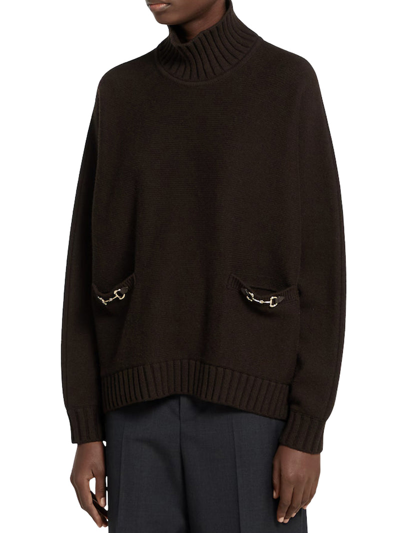 CASHMERE BLEND HIGH NECK SWEATER