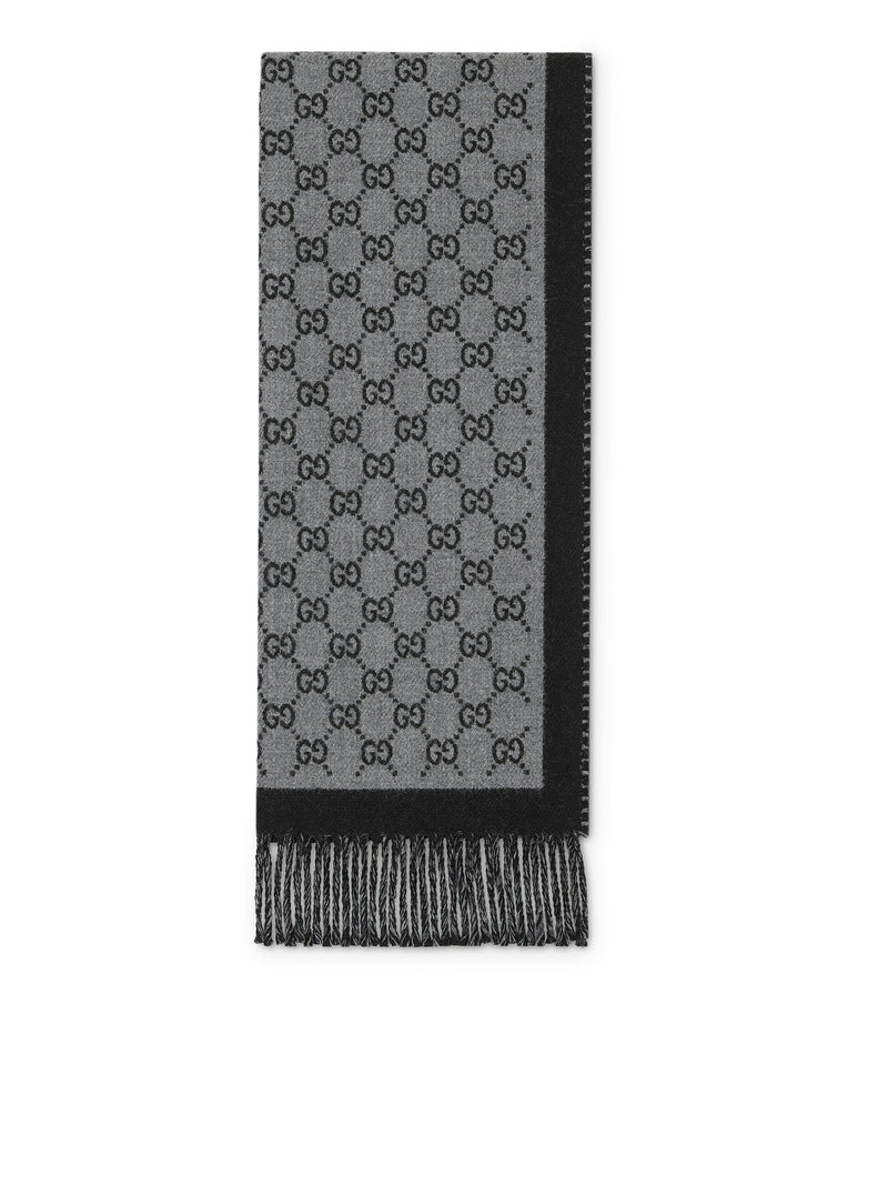 GG JACQUARD WOOL SCARF