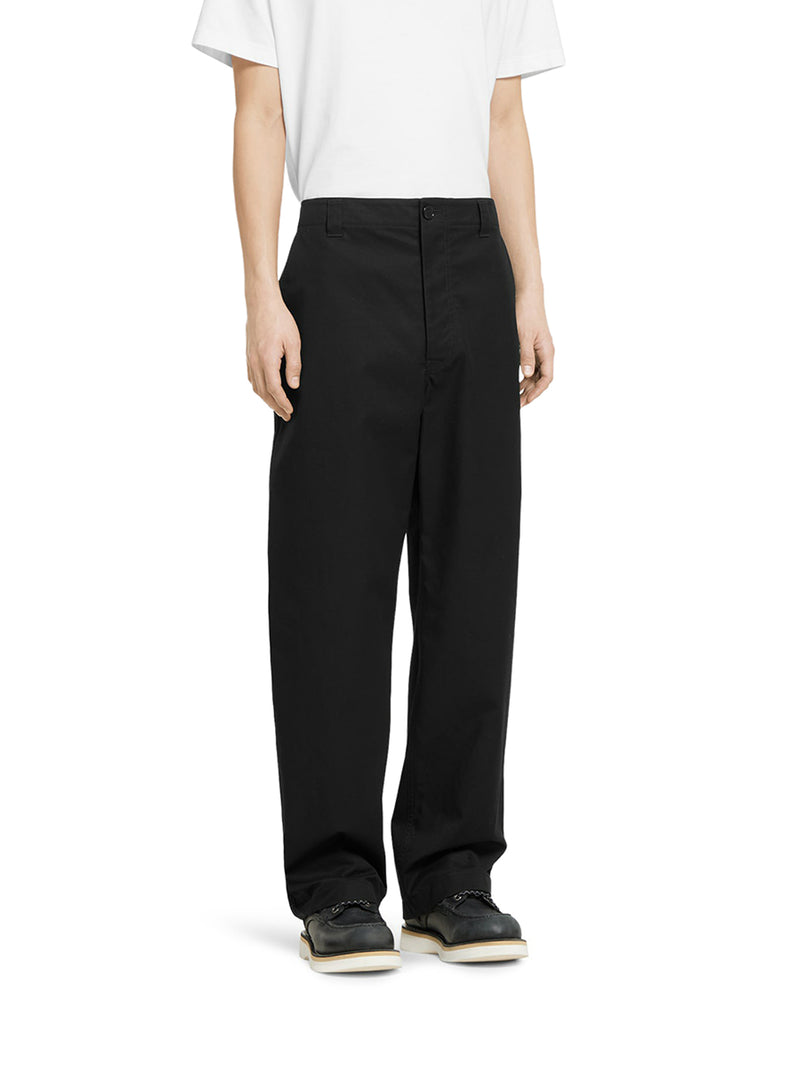 COTTON TWILL TROUSERS WITH WEB DETAIL