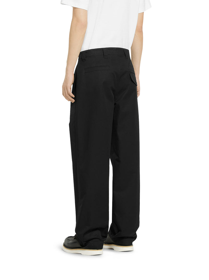 COTTON TWILL TROUSERS WITH WEB DETAIL