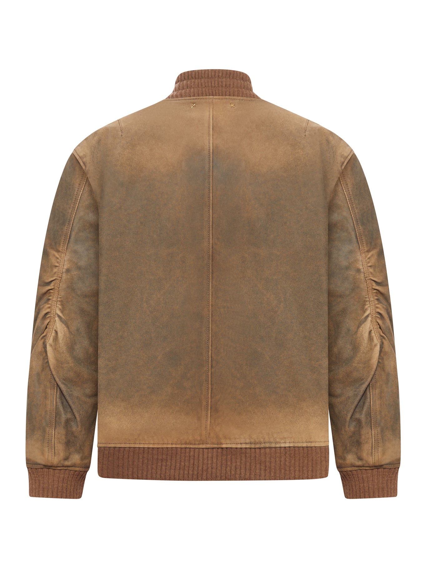 BROWN LEATHER JACKET WITH LIVED-IN EFFECT
