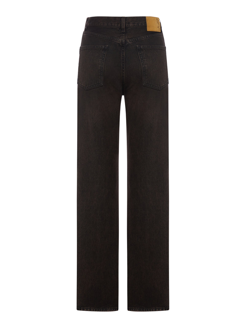 WIDE LEG KOREA JEANS IN WASHED DENIM