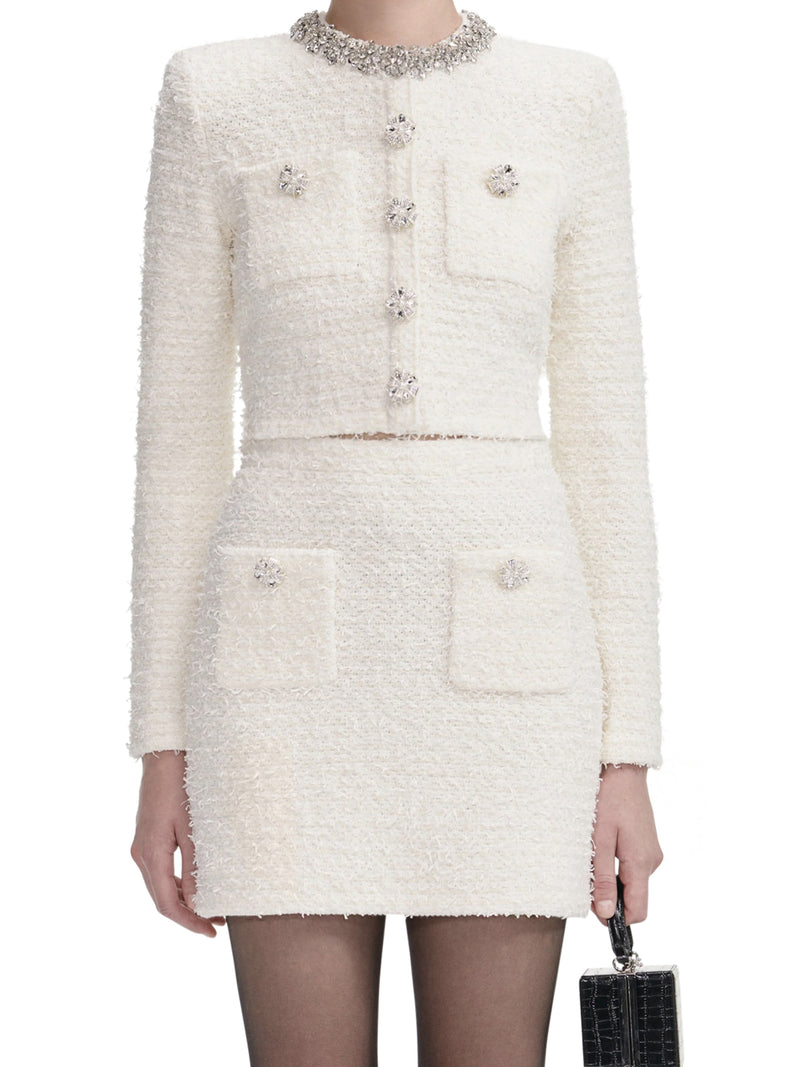 TEXTURED KNIT MINI SKIRT