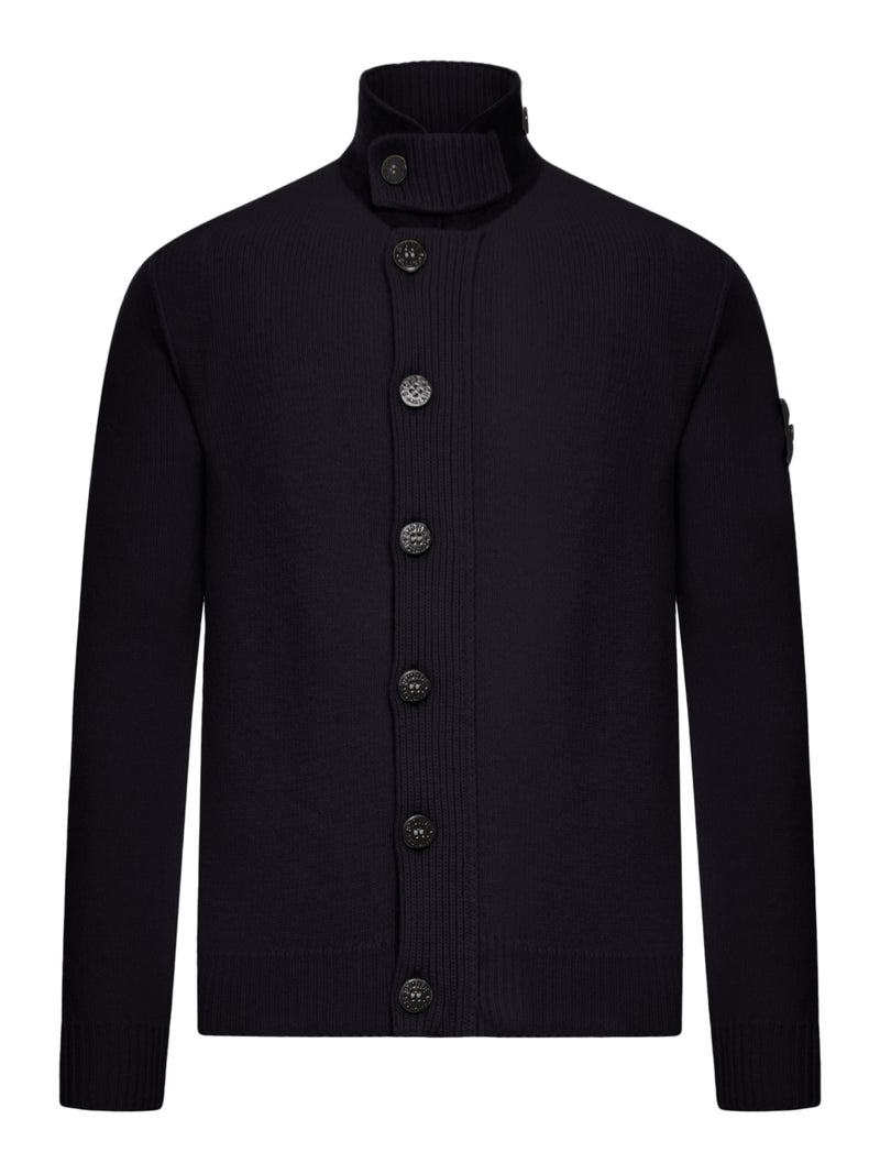 HIGH NECK WOOL CARDIGAN