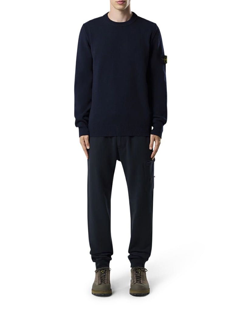 MELANGE EFFECT SWEATER WITH COMPASS LOGO