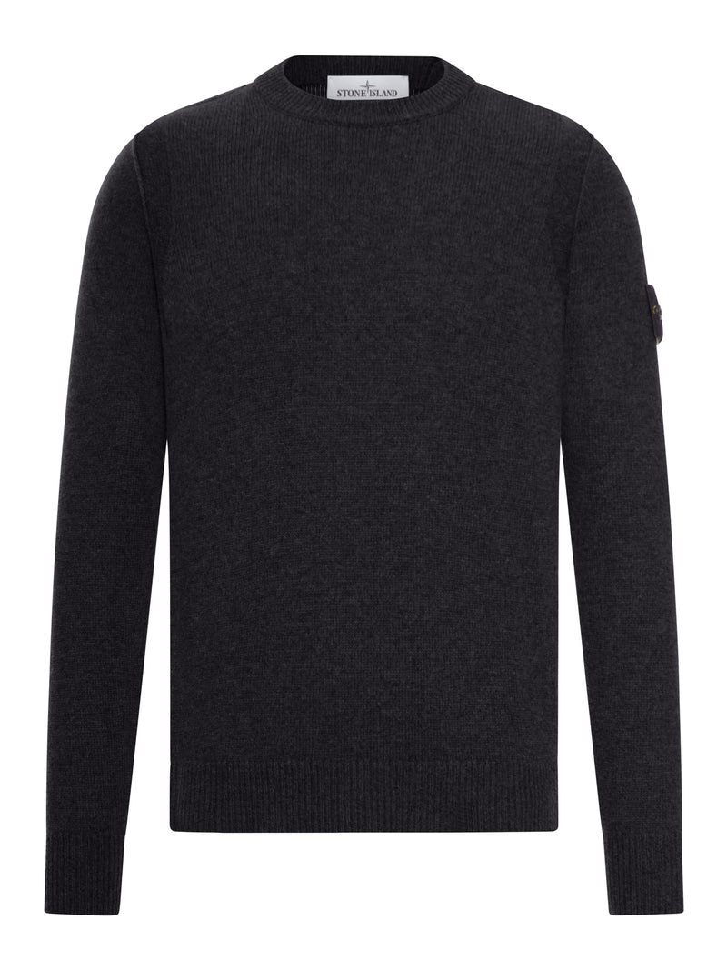 MELANGE EFFECT SWEATER WITH COMPASS LOGO