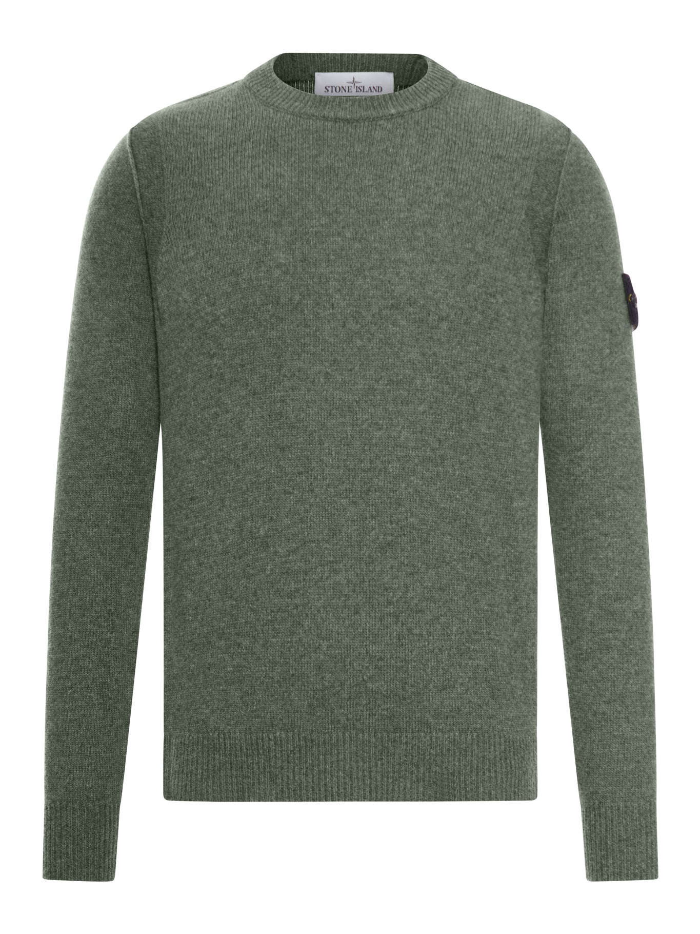 MELANGE EFFECT SWEATER WITH COMPASS LOGO