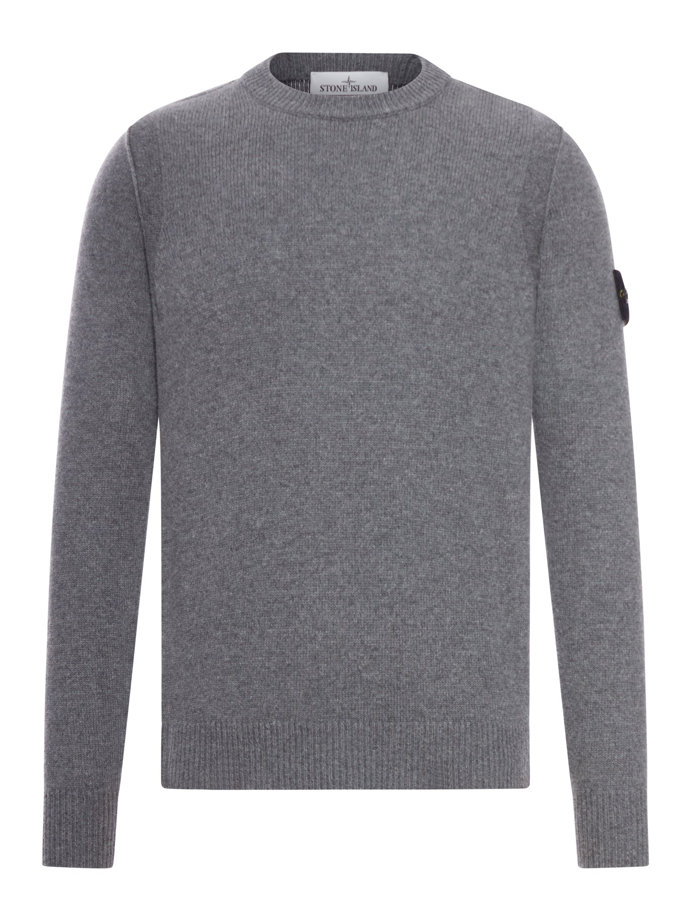 MELANGE EFFECT SWEATER WITH COMPASS LOGO