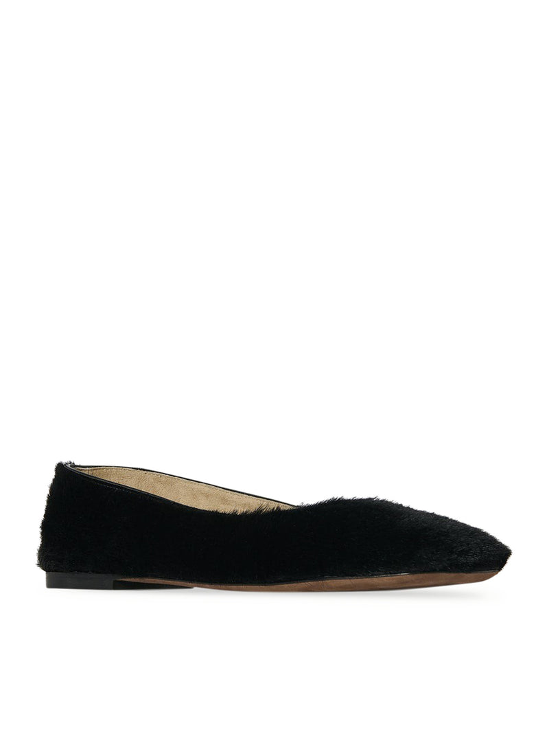 SQUARE BALLET FLAT IN PONY