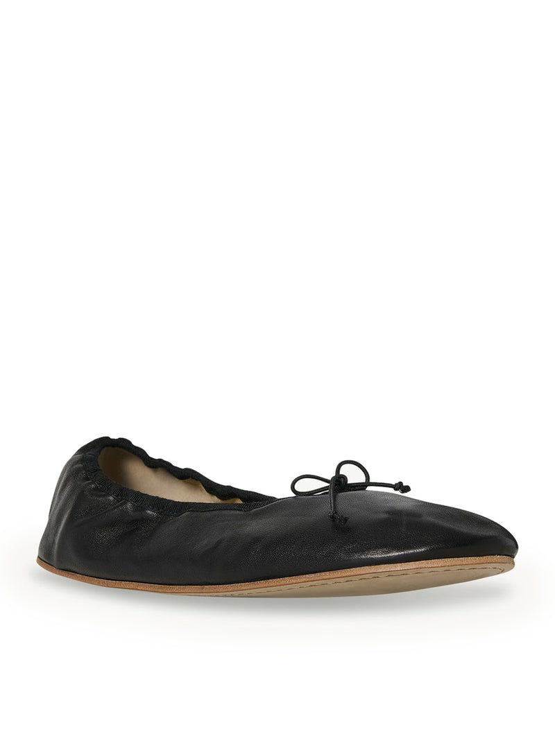 LOW ROUNDED LEATHER BALLERINAS