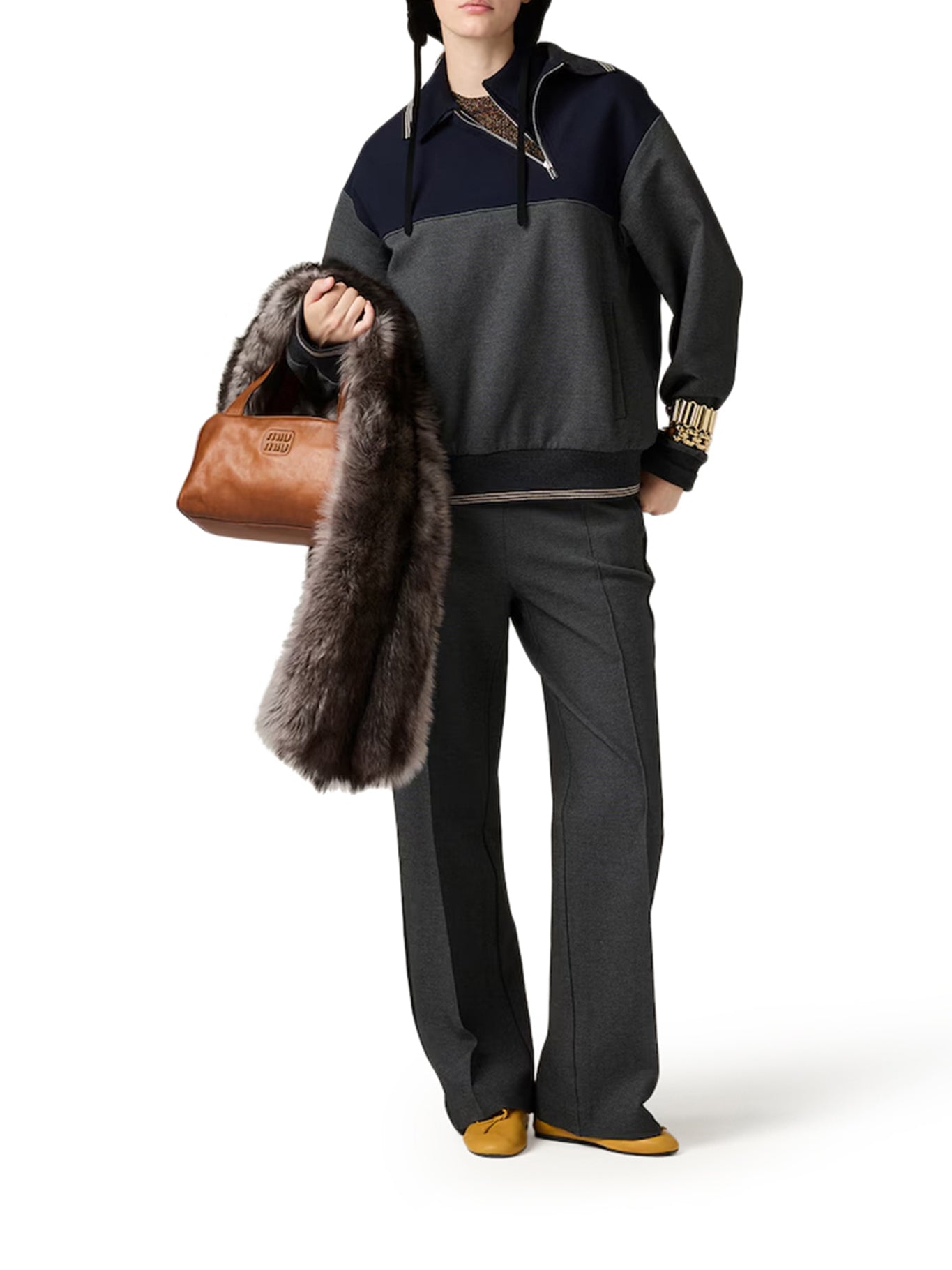 MIU MIUページ Miu Miu Pre-Owned 2010-2025 Goatskin Madras Cat Print Double