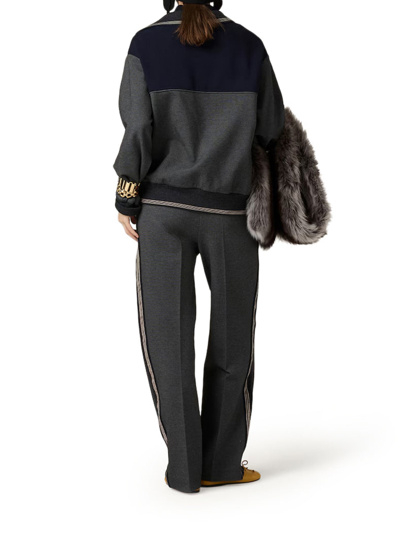 KNIT TROUSERS WITH FABRIC STITCH