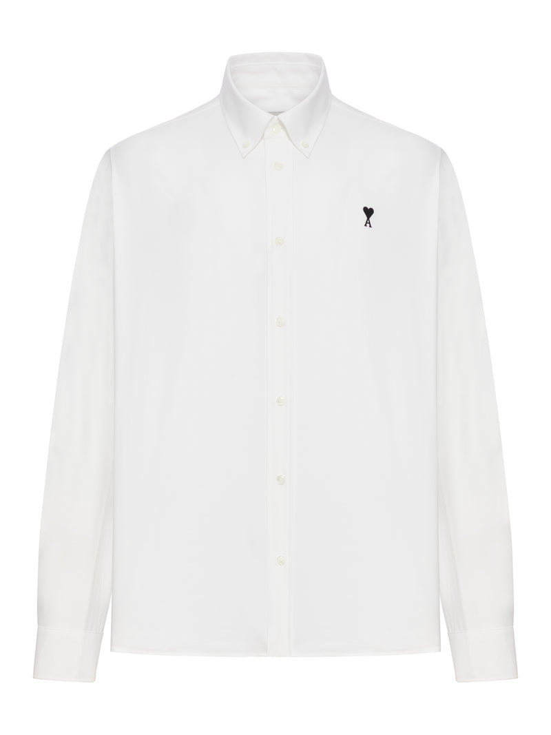 WHITE COTTON SHIRT WITH AMI DE COEUR LOGO
