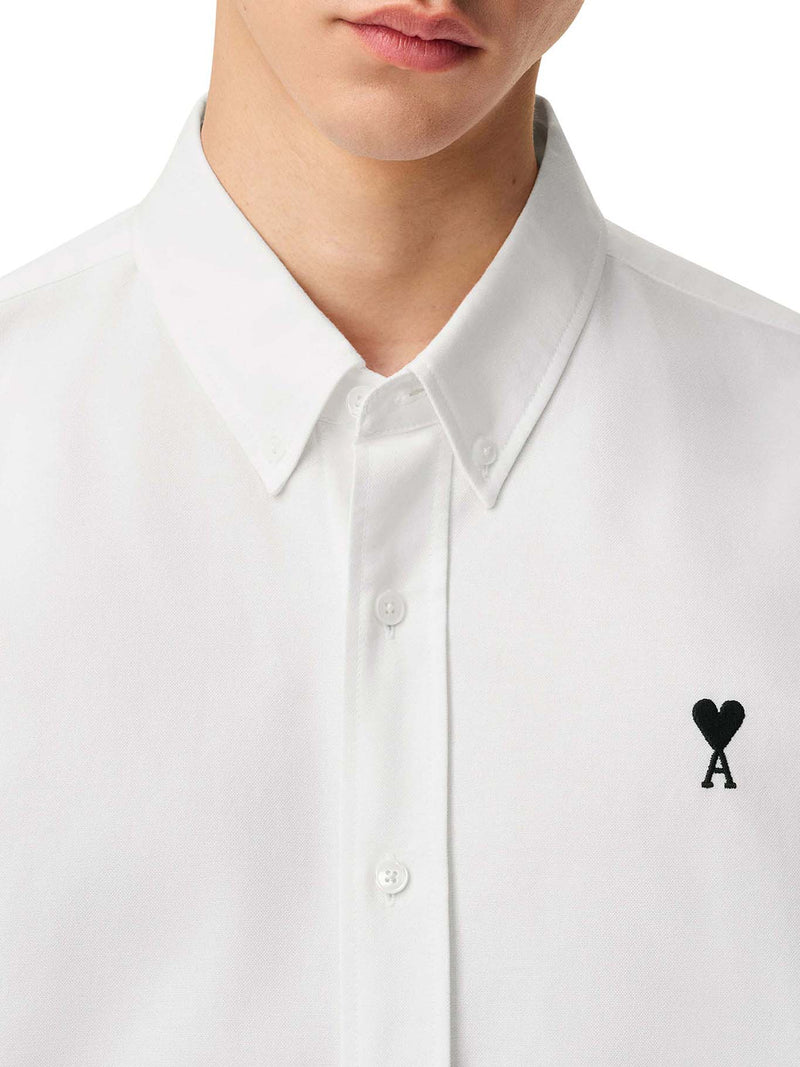 WHITE COTTON SHIRT WITH AMI DE COEUR LOGO