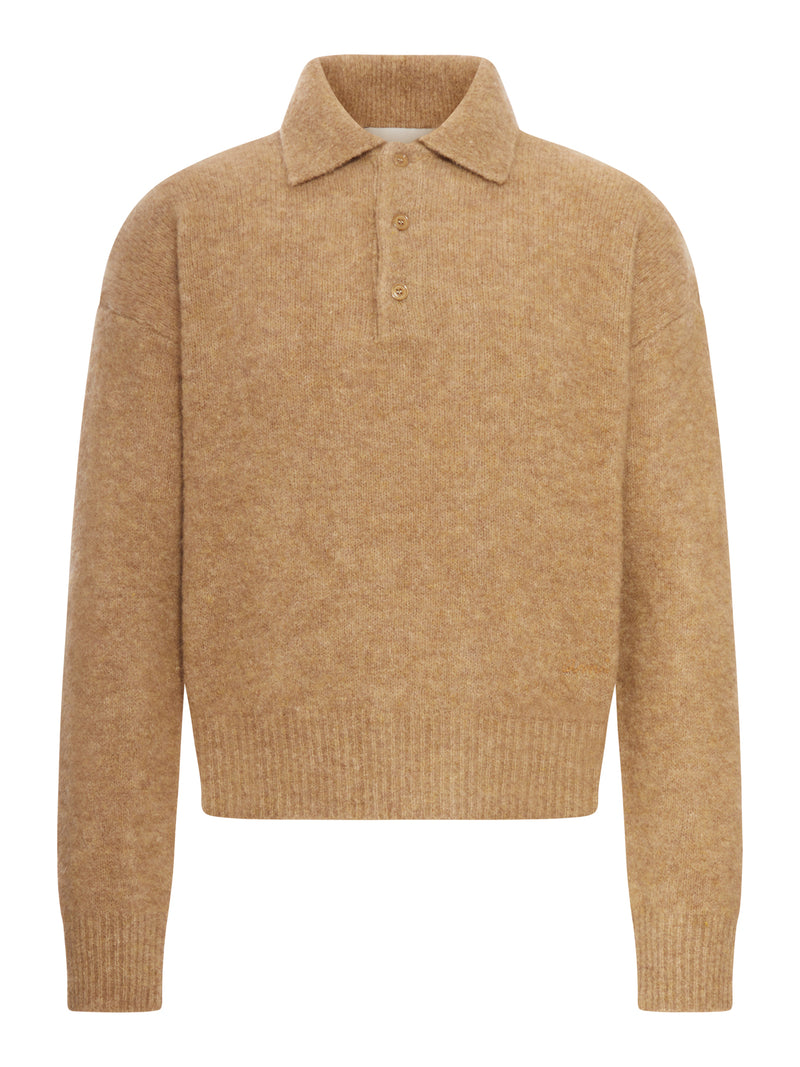 ALPACA LONG-SLEEVED POLO SHIRT