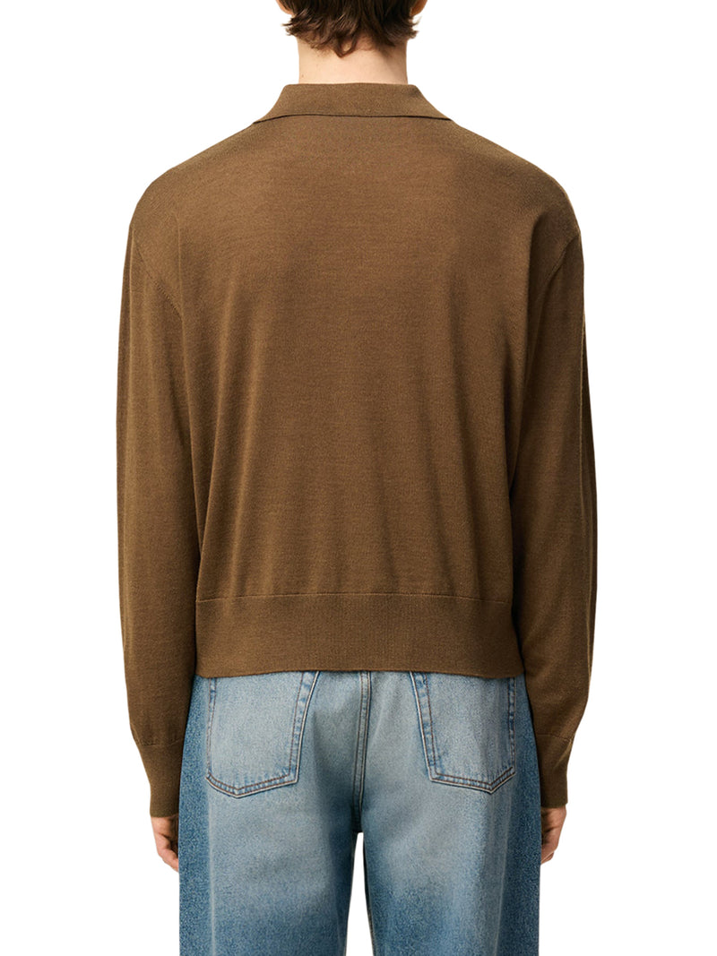 AMI DE COEUR POLO IN EXTRAFINE WOOL AND SILK