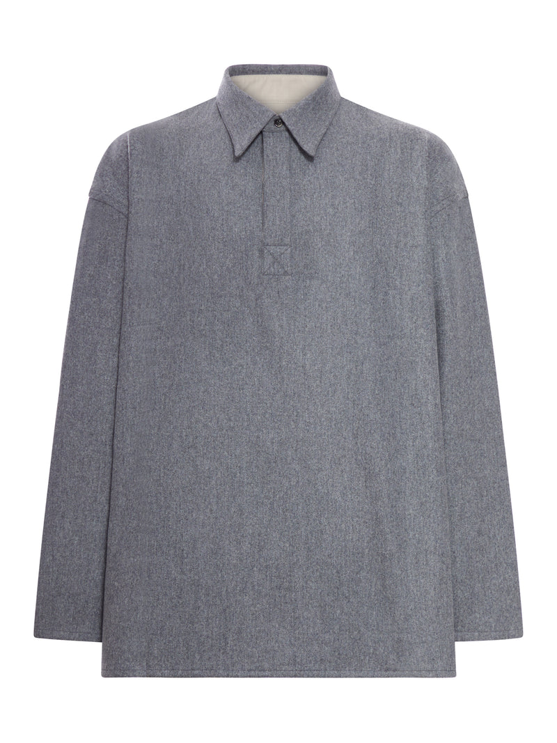 LONG-SLEEVED WOOL POLO SHIRT