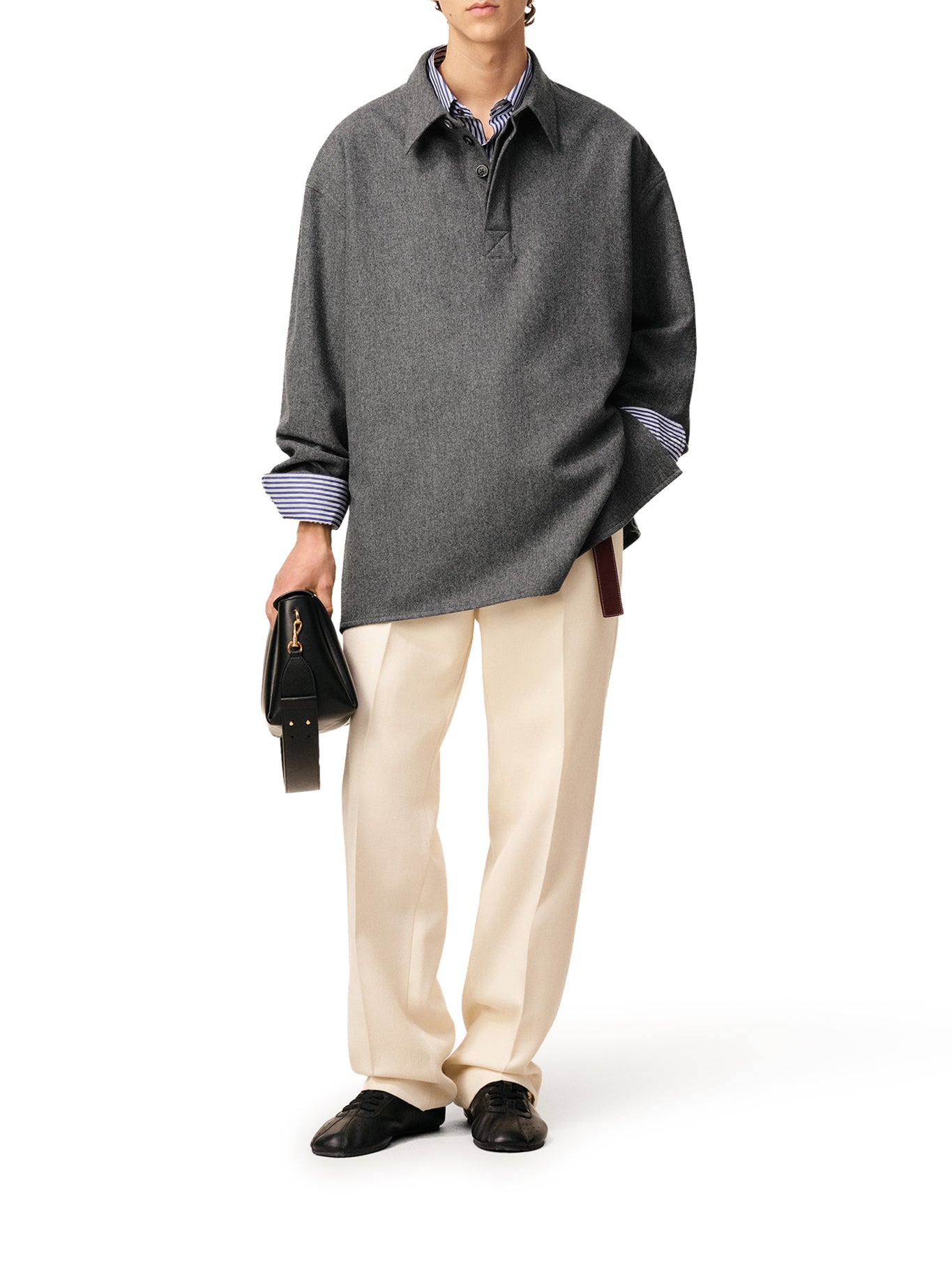 LONG-SLEEVED WOOL POLO SHIRT