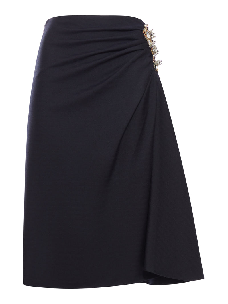 SOVORA WOOL MIDI SKIRT