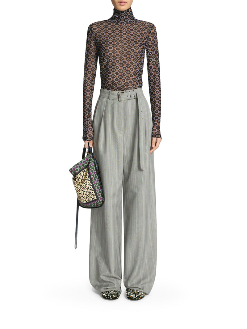 HIGH NECK T-SHIRT WITH PRINT